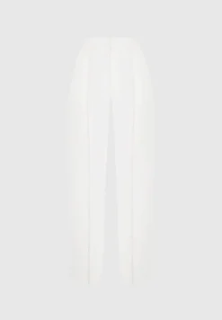 Trousers With Vegan Leather Pintuck