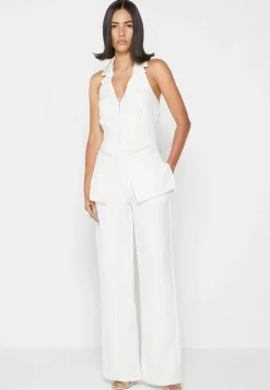 Trousers With Vegan Leather Pintuck