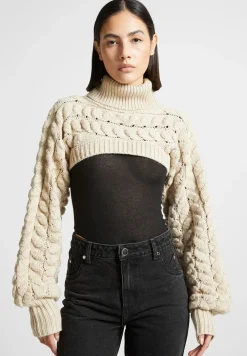 Turtleneck Cable Knit Arm Warmers