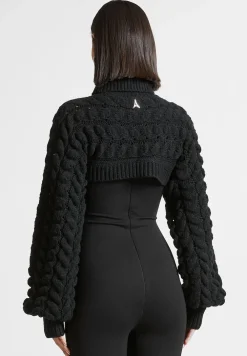 Turtleneck Cable Knit Arm Warmers