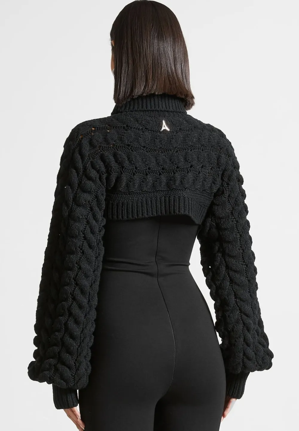 Turtleneck Cable Knit Arm Warmers