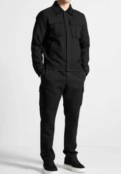 Twill Trucker Jacket With Velvet Collar