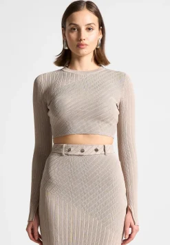 Two-Tone Ribbed Knit Top