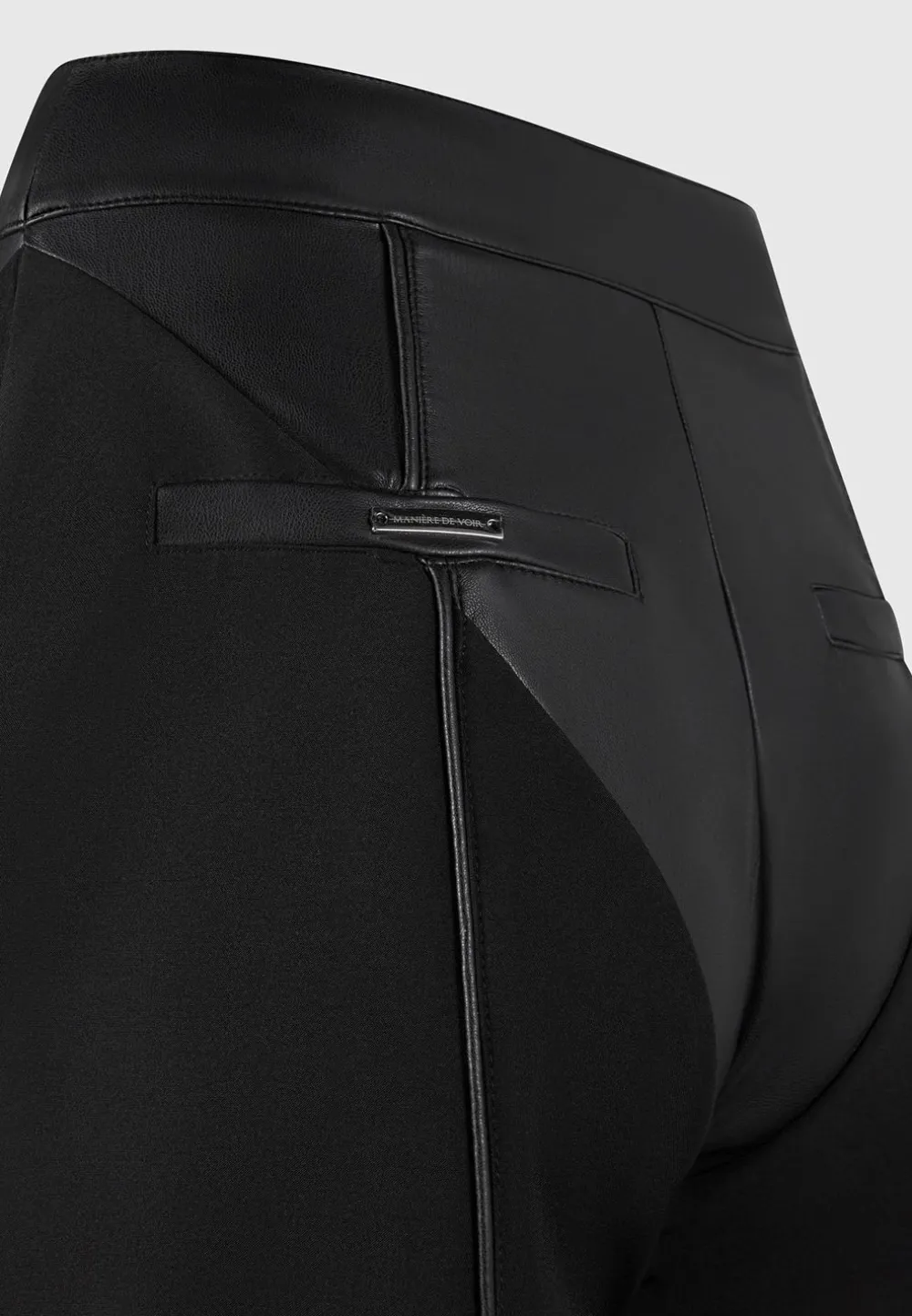 Vegan Leather & Woven Trousers