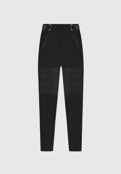 Vegan Leather And Suede Ribbed Leggings