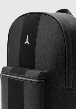 Vegan Leather Backpack With Suede Panel