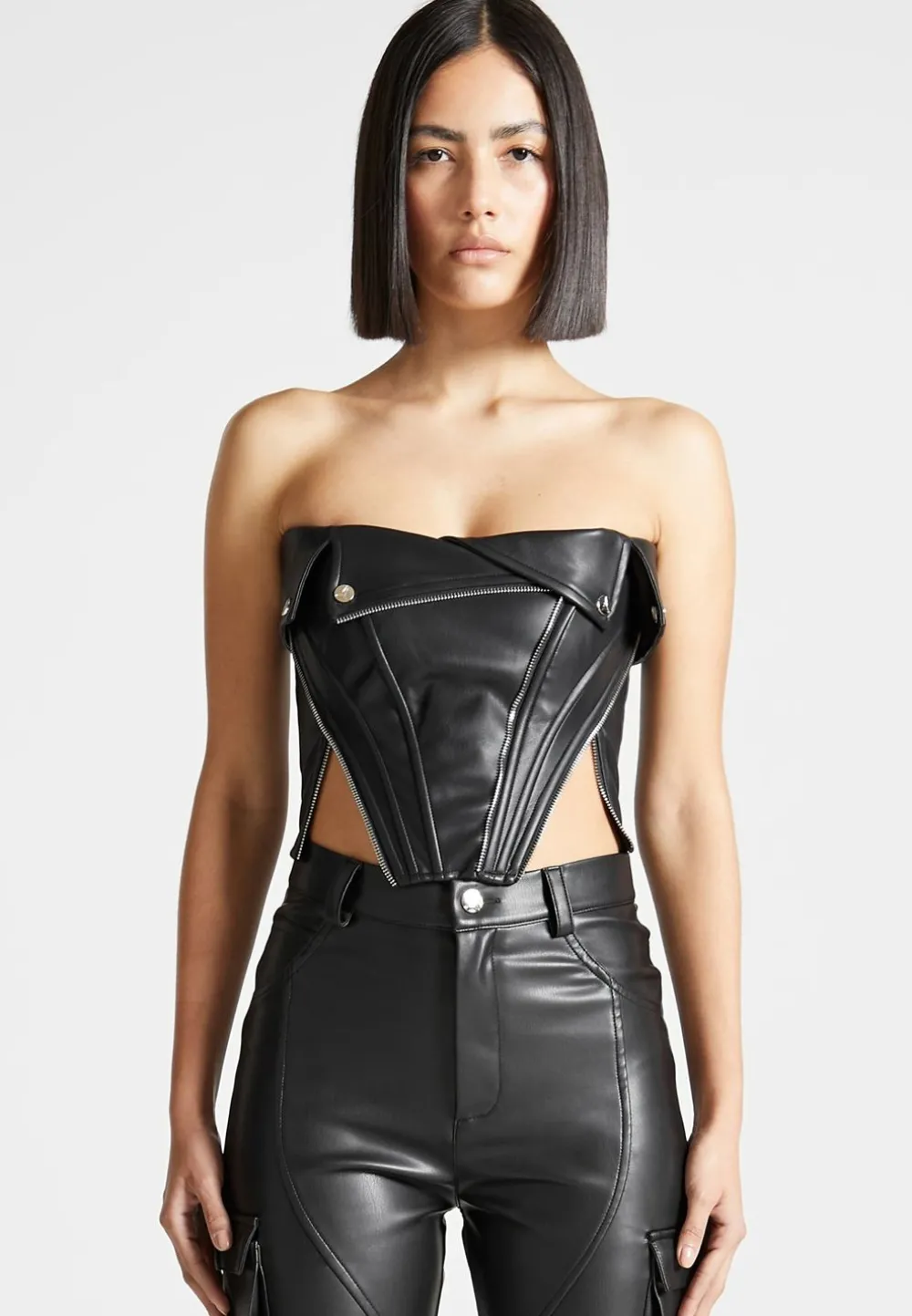 Vegan Leather Biker Corset