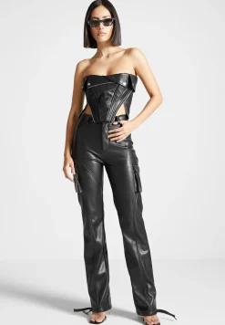 Vegan Leather Biker Corset