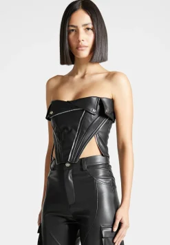 Vegan Leather Biker Corset
