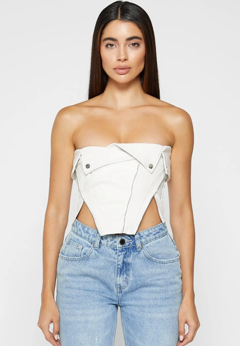 Vegan Leather Biker Corset