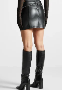 Vegan Leather Biker Mini Skirt