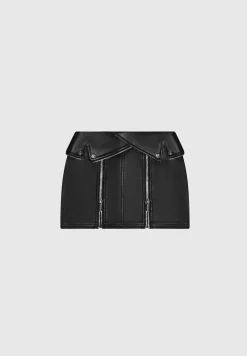 Vegan Leather Biker Mini Skirt