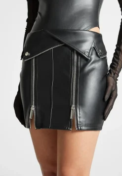 Vegan Leather Biker Mini Skirt