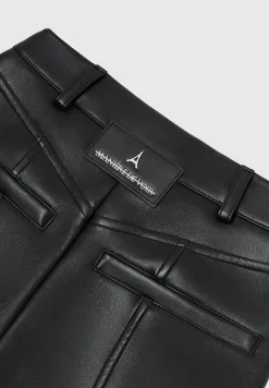 Vegan Leather Biker Trousers With Zip