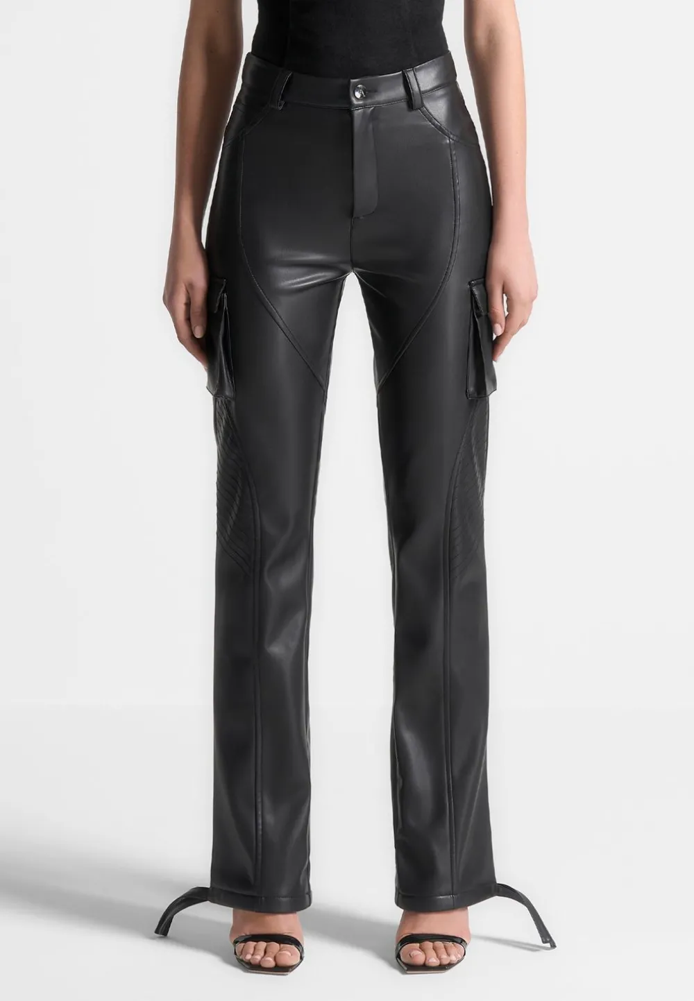 Vegan Leather Biker Trousers