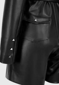 Vegan Leather Blazer Playsuit
