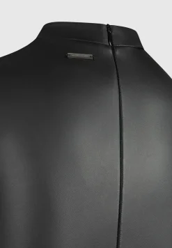 Vegan Leather Bodycon Dress With Gloves