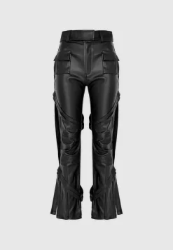 Vegan Leather Carpenter Cargo Trousers