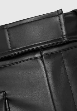 Vegan Leather Carpenter Cargo Trousers