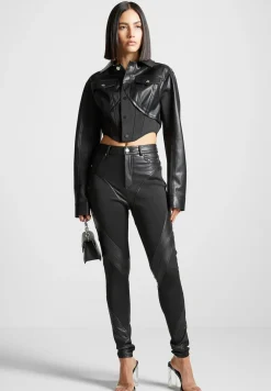 Vegan Leather Contour Leggings