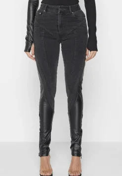 Vegan Leather Contour Skinny Jeans
