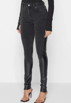 Vegan Leather Contour Skinny Jeans