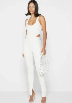 Vegan Leather Corset Lace Up Jumpsuit
