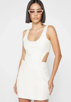 Vegan Leather Corset Mini Dress