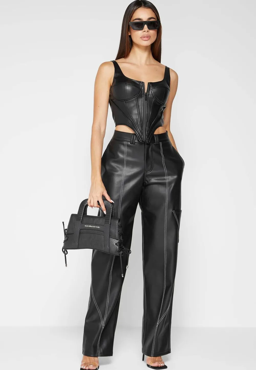 Vegan Leather Corset Top
