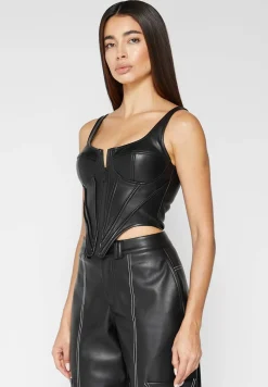 Vegan Leather Corset Top