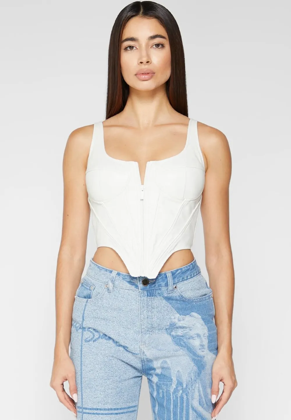 Vegan Leather Corset Top