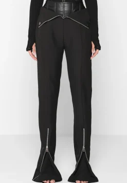 Vegan Leather Corset Zip Trousers