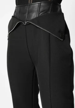 Vegan Leather Corset Zip Trousers