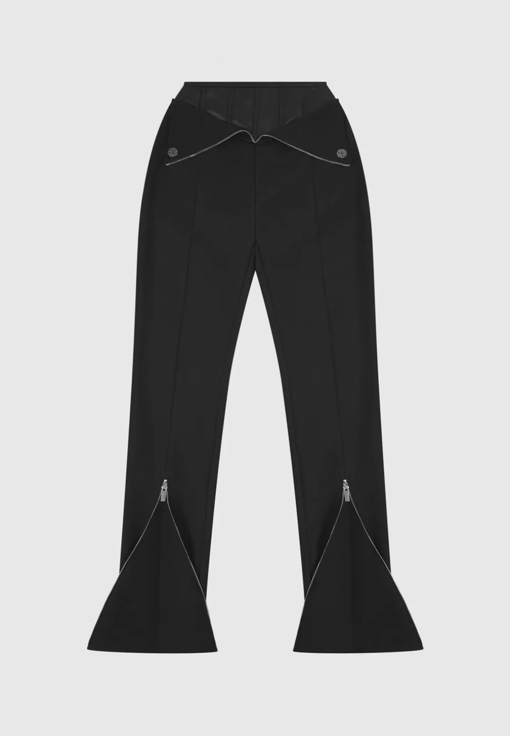 Vegan Leather Corset Zip Trousers