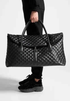 Vegan Leather Diamond Quilted Travel Bag
