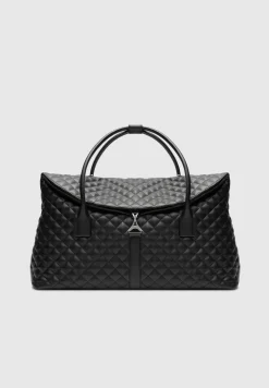 Vegan Leather Diamond Quilted Travel Bag
