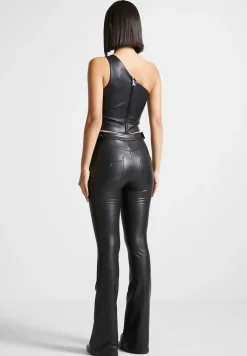 Vegan Leather Invisible Strap Top