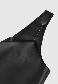 Vegan Leather Invisible Strap Top