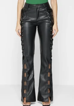 Vegan Leather Lace Up Trousers