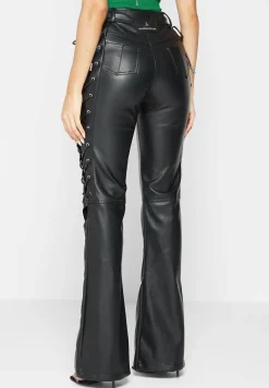 Vegan Leather Lace Up Trousers