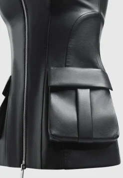 Vegan Leather Longline Bandeau Top