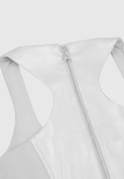 Vegan Leather Metallic Corset Top