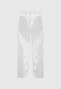 Vegan Leather Metallic Trousers