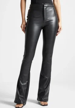 Vegan Leather Mini Flared Leggings