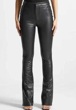 Vegan Leather Mini Flared Leggings