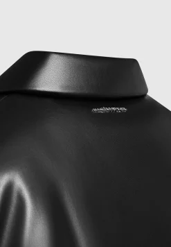 Vegan Leather Padded Bomber Jacket