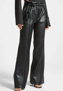 Vegan Leather Rope Tie Trousers