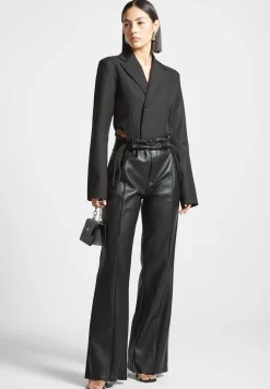 Vegan Leather Rope Tie Trousers