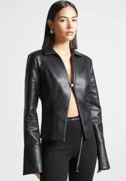 Vegan Leather Shirt With Clasp