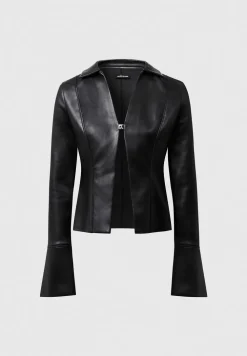 Vegan Leather Shirt With Clasp
